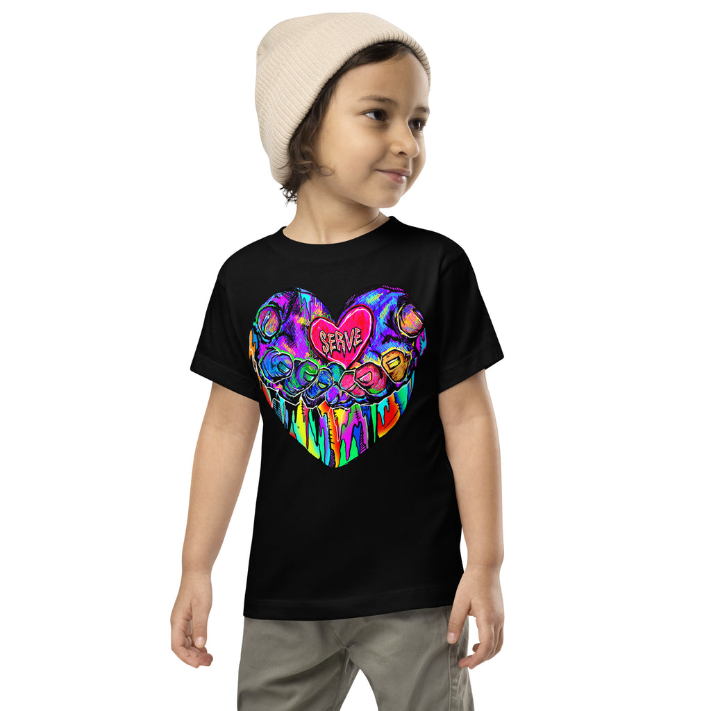 Graffiti Serve We Fight Monsters Toddler Short Sleeve Tee