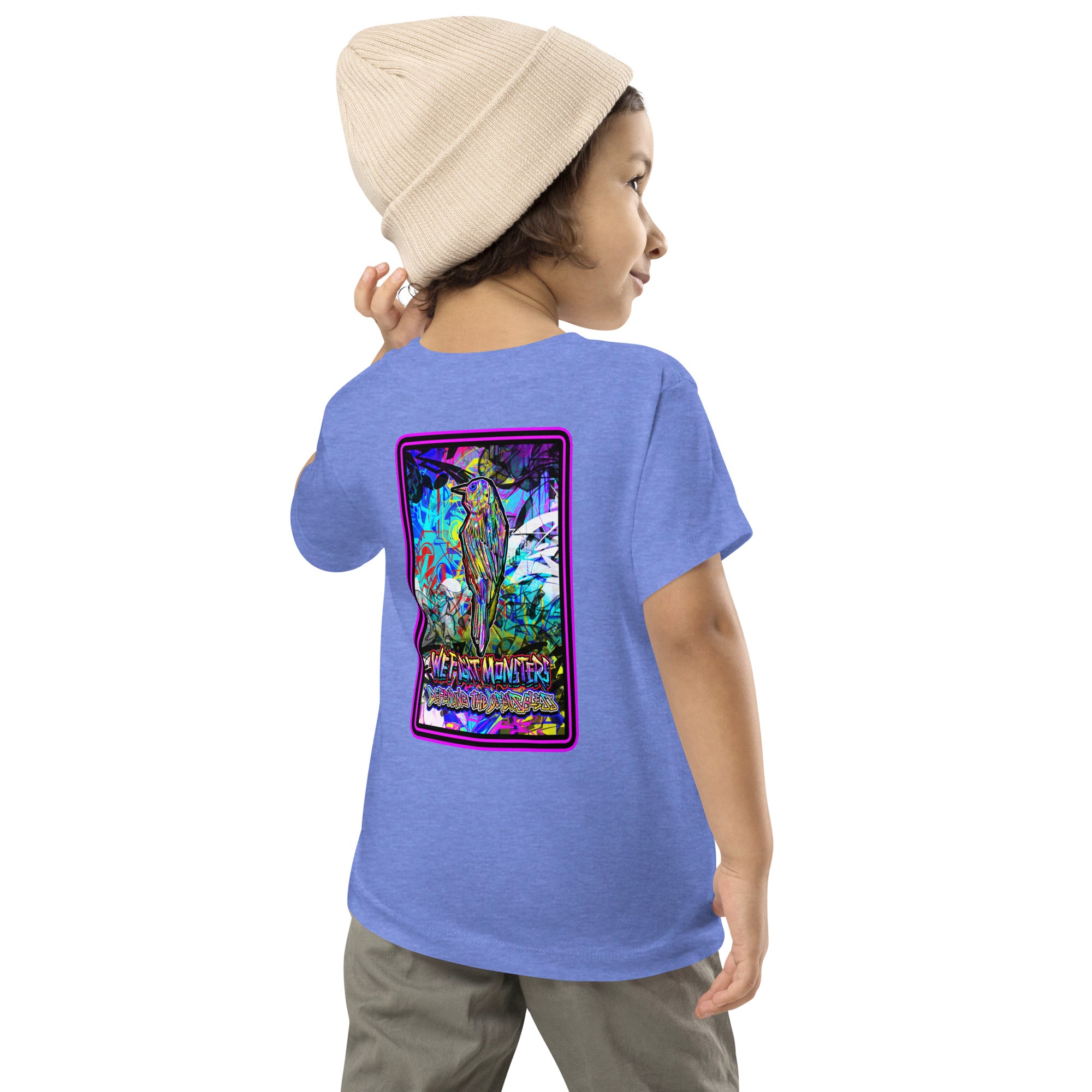 Graffiti Serve We Fight Monsters Toddler Short Sleeve Tee