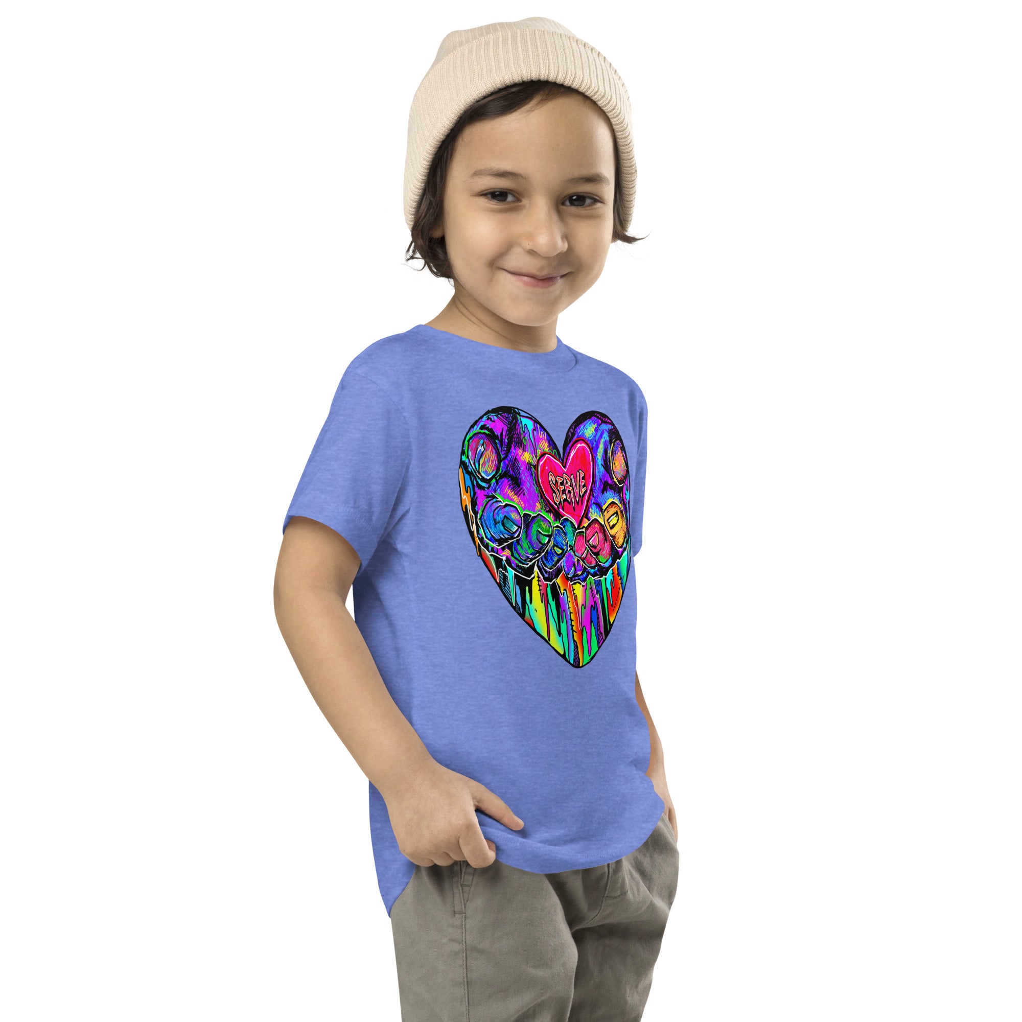 Graffiti Serve We Fight Monsters Toddler Short Sleeve Tee