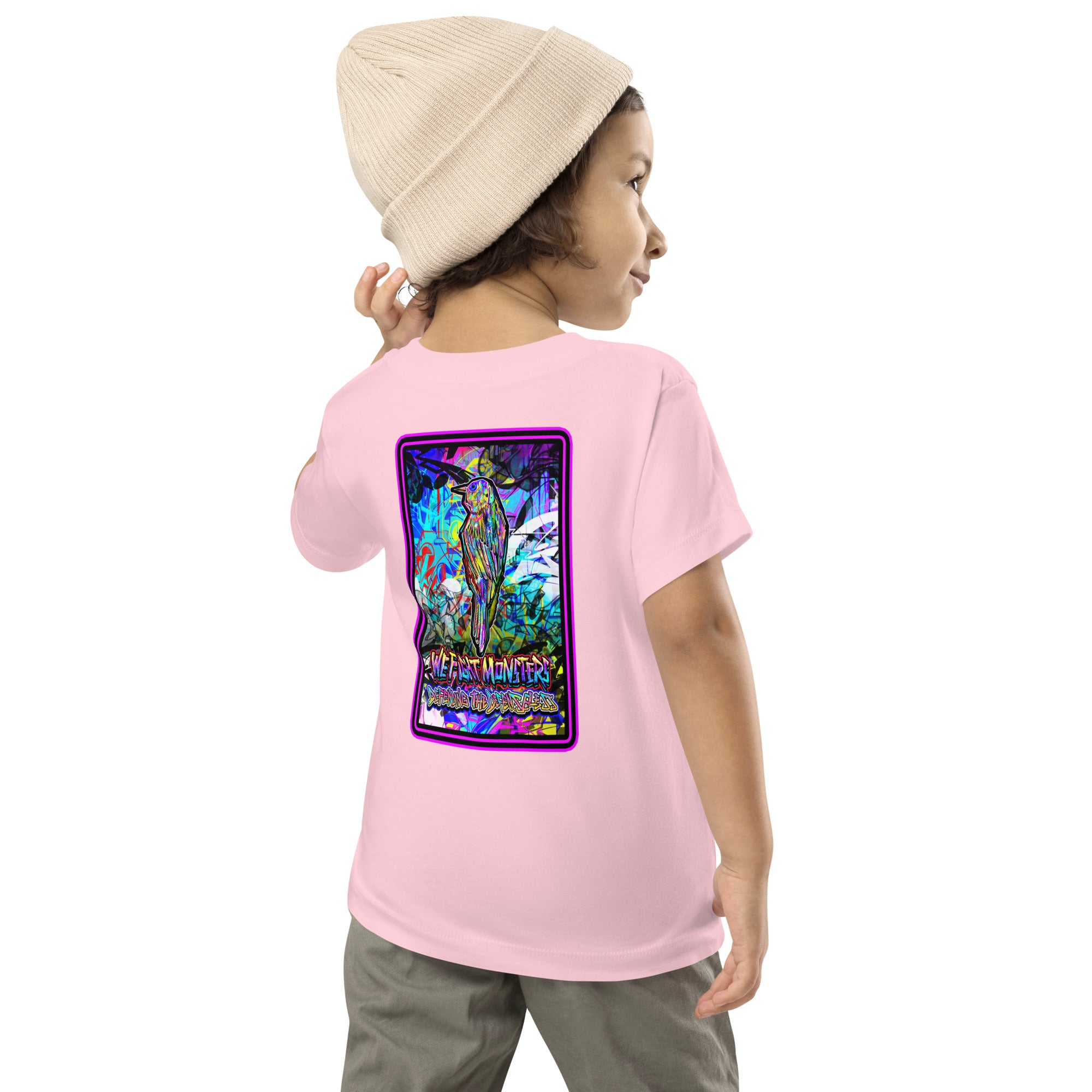 Graffiti Serve We Fight Monsters Toddler Short Sleeve Tee