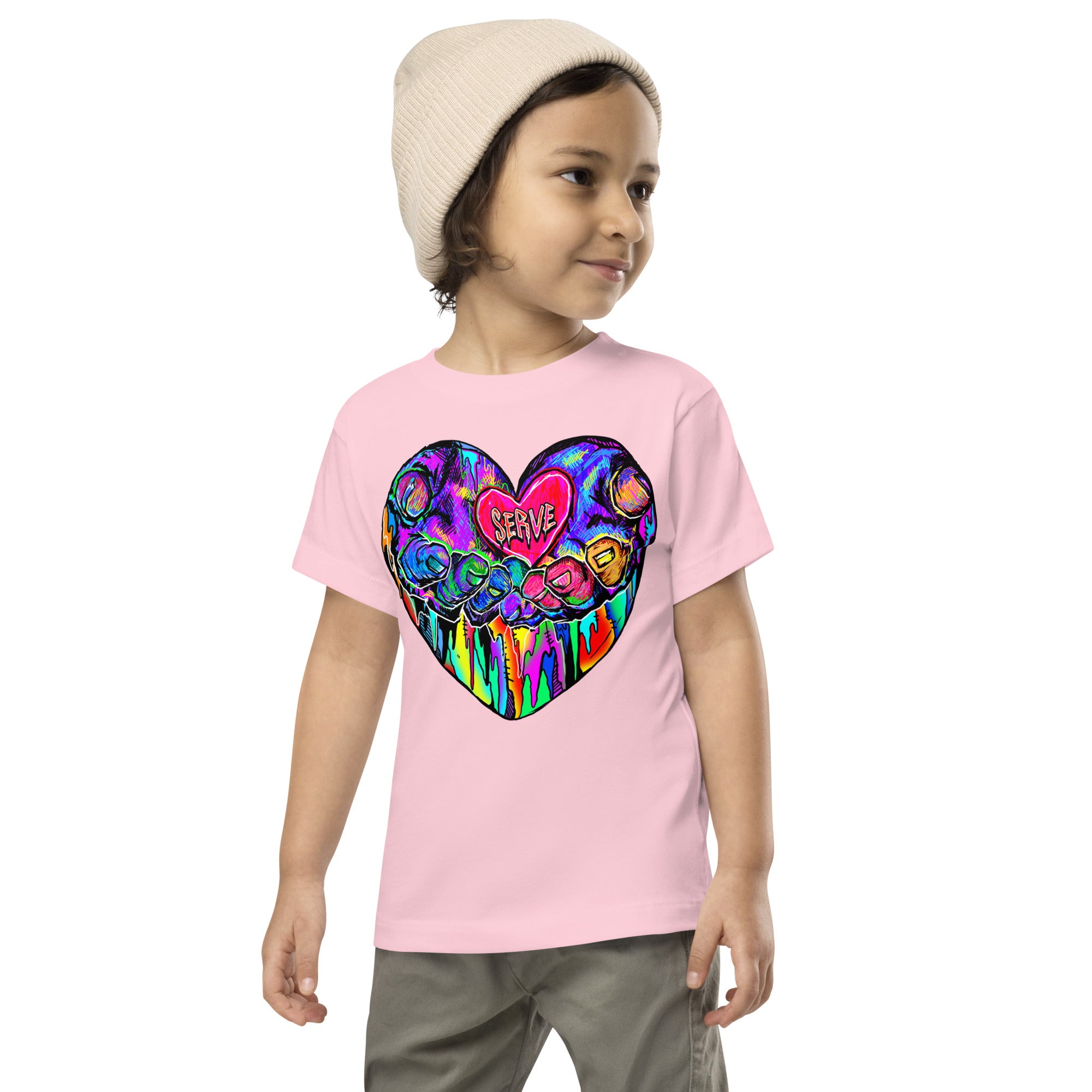Graffiti Serve We Fight Monsters Toddler Short Sleeve Tee