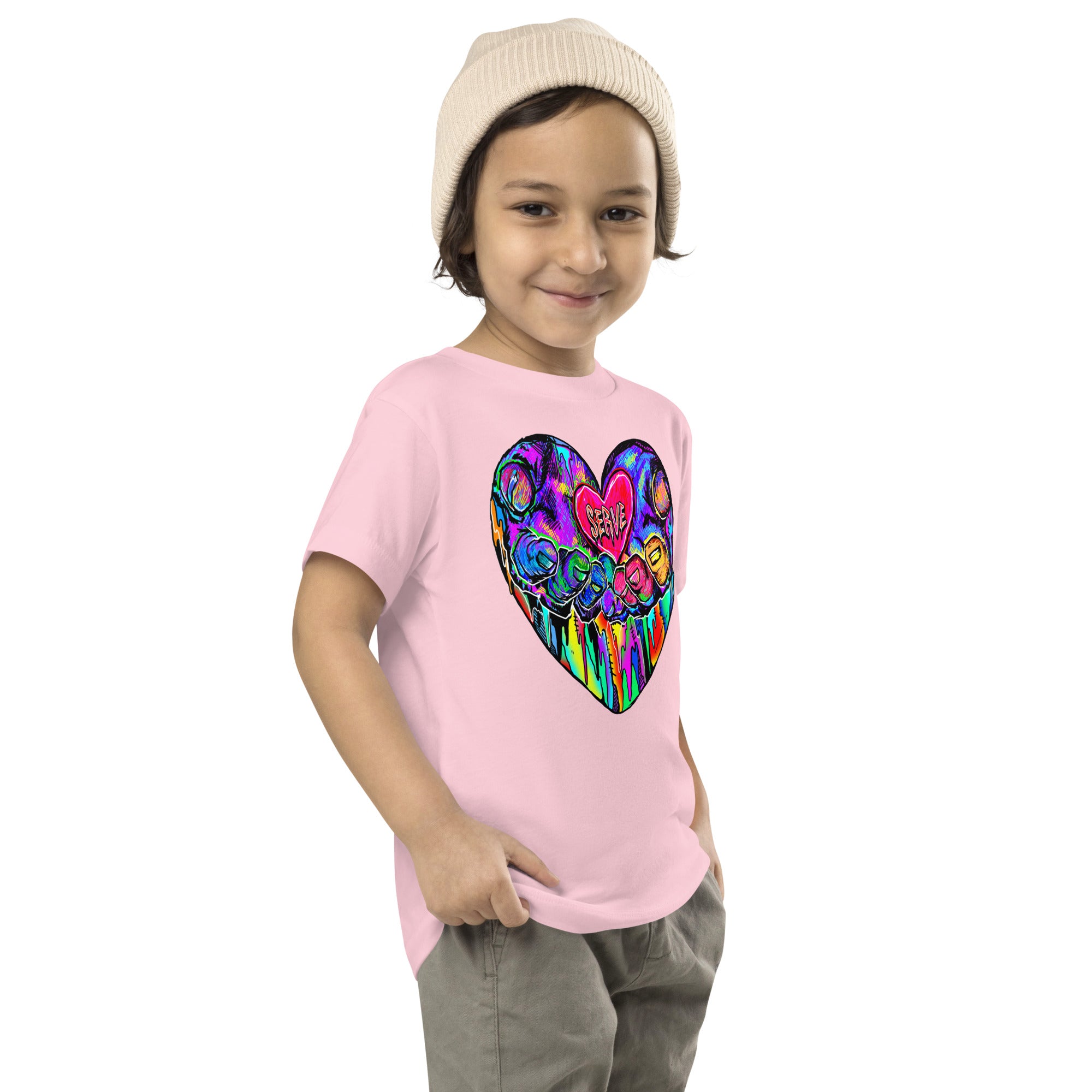 Graffiti Serve We Fight Monsters Toddler Short Sleeve Tee
