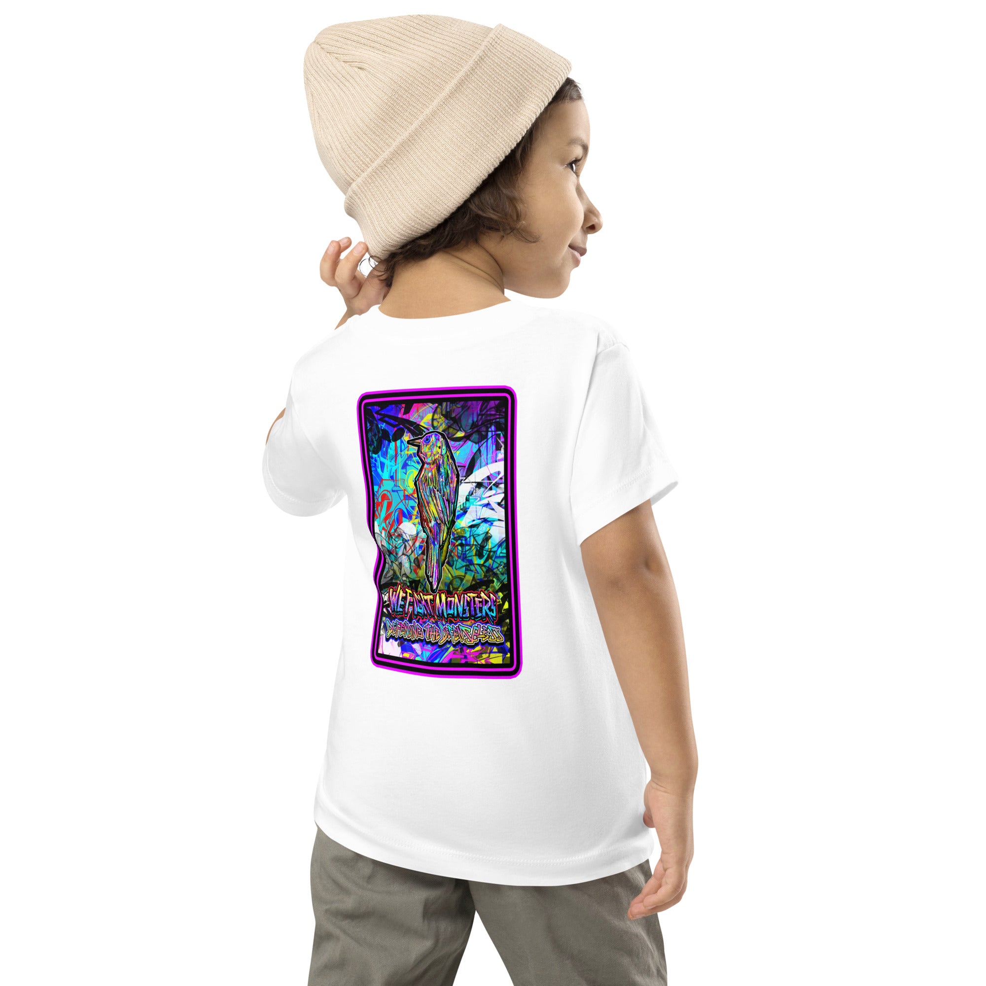 Graffiti Serve We Fight Monsters Toddler Short Sleeve Tee