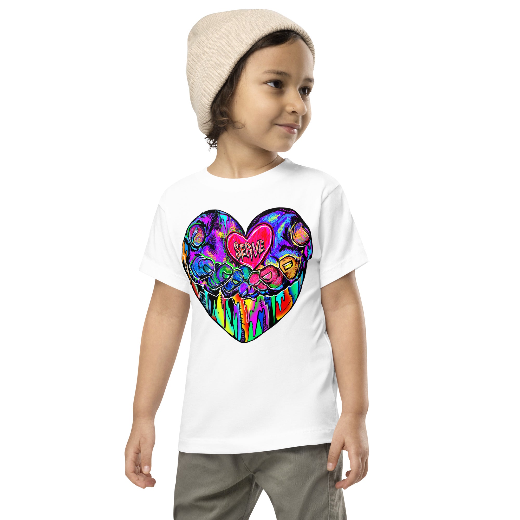 Graffiti Serve We Fight Monsters Toddler Short Sleeve Tee