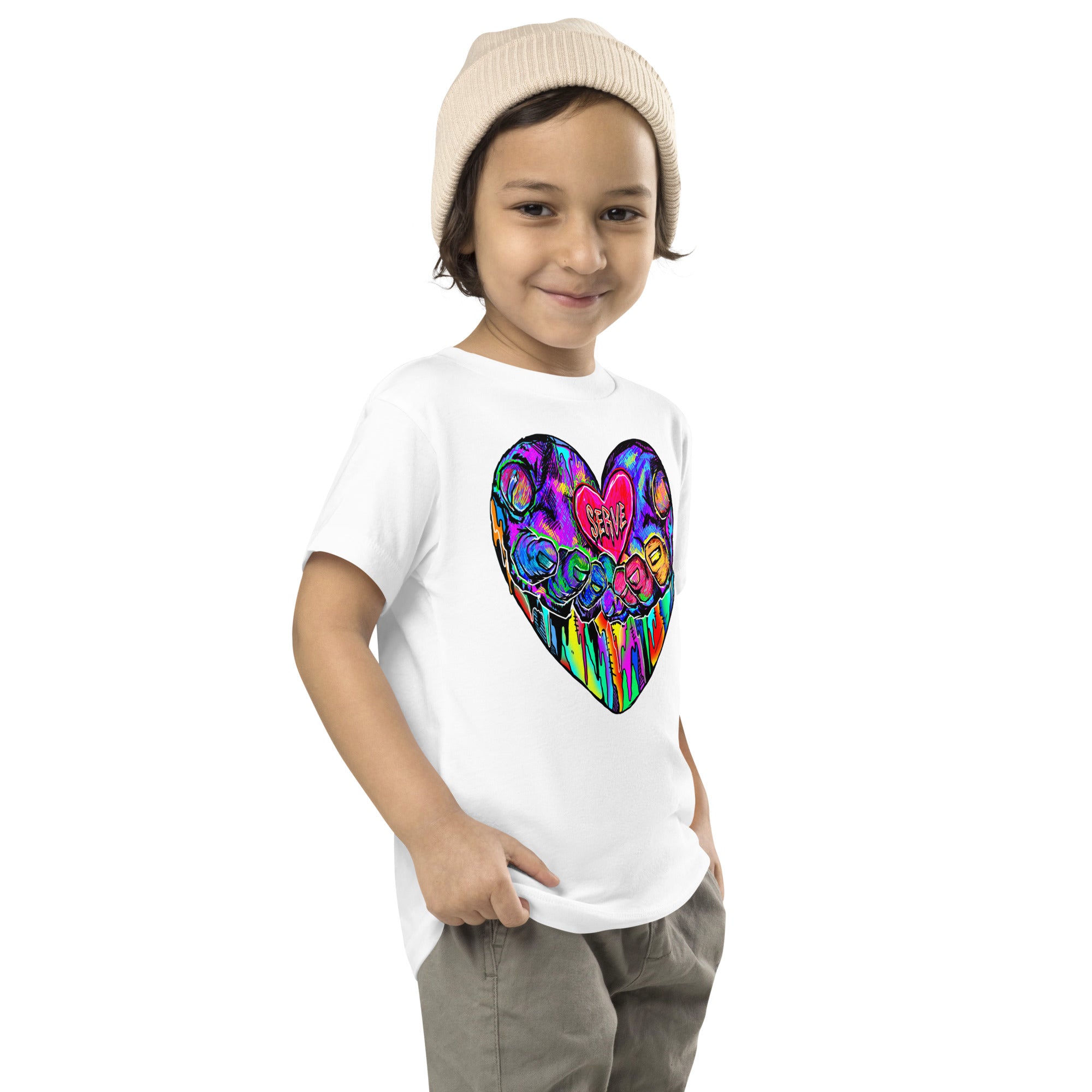Graffiti Serve We Fight Monsters Toddler Short Sleeve Tee