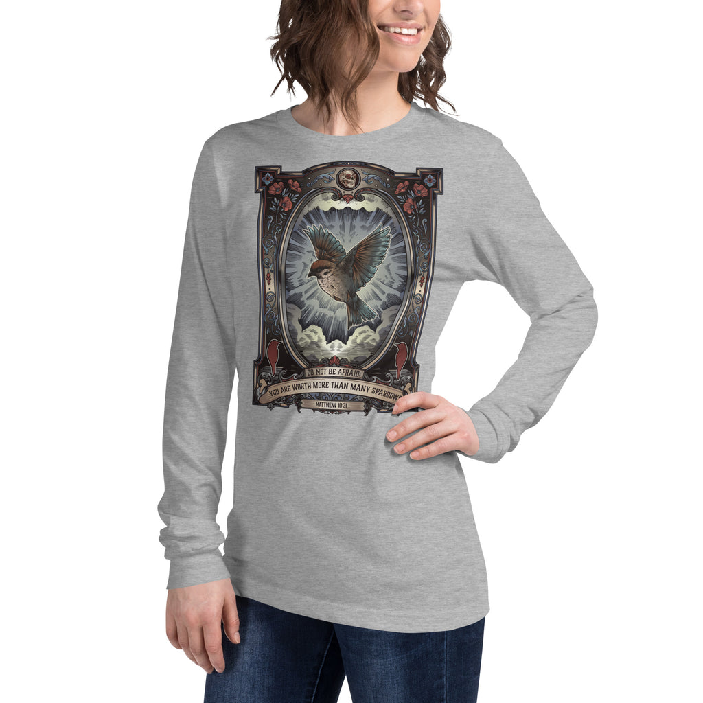 Worth More Than Many Sparrows Bible Verse - Vintage Long Sleeve Shirt