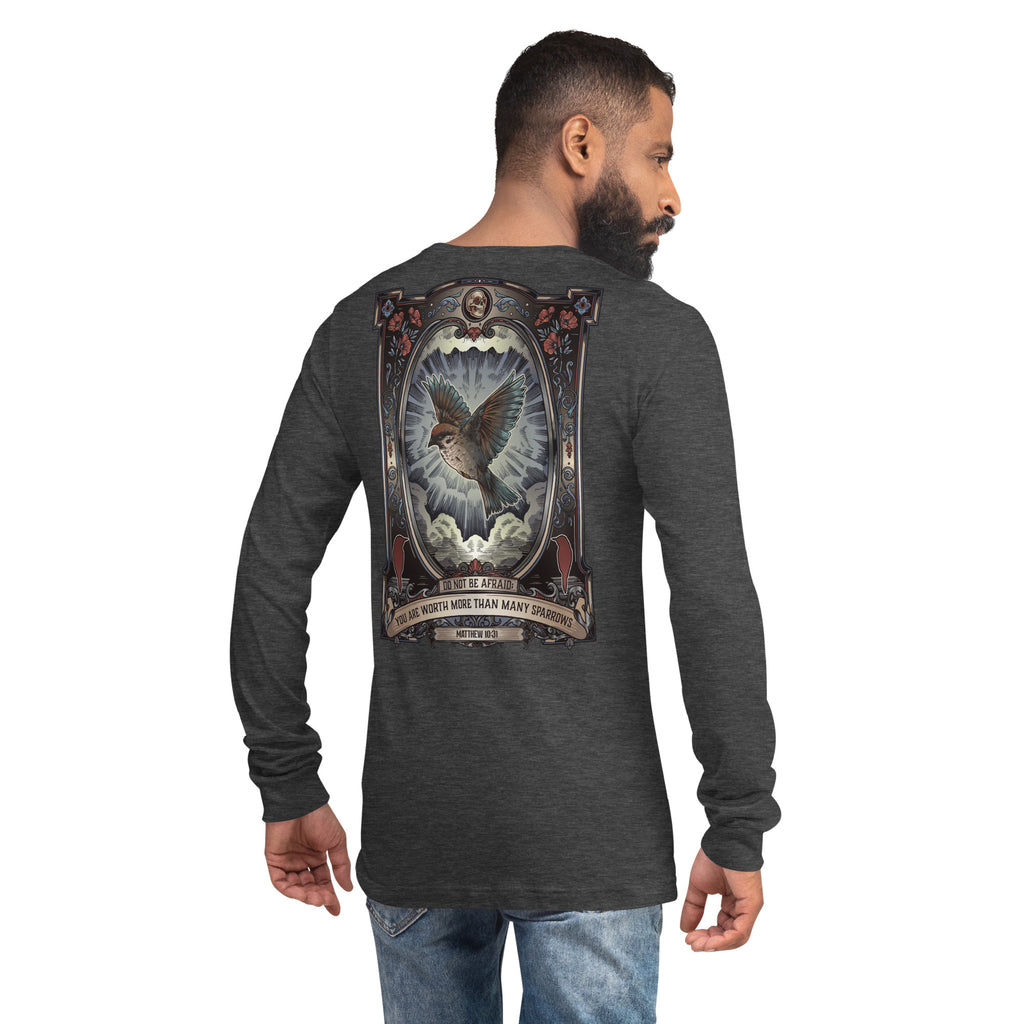 Worth More Than Many Sparrows Bible Verse - Vintage Long Sleeve Shirt