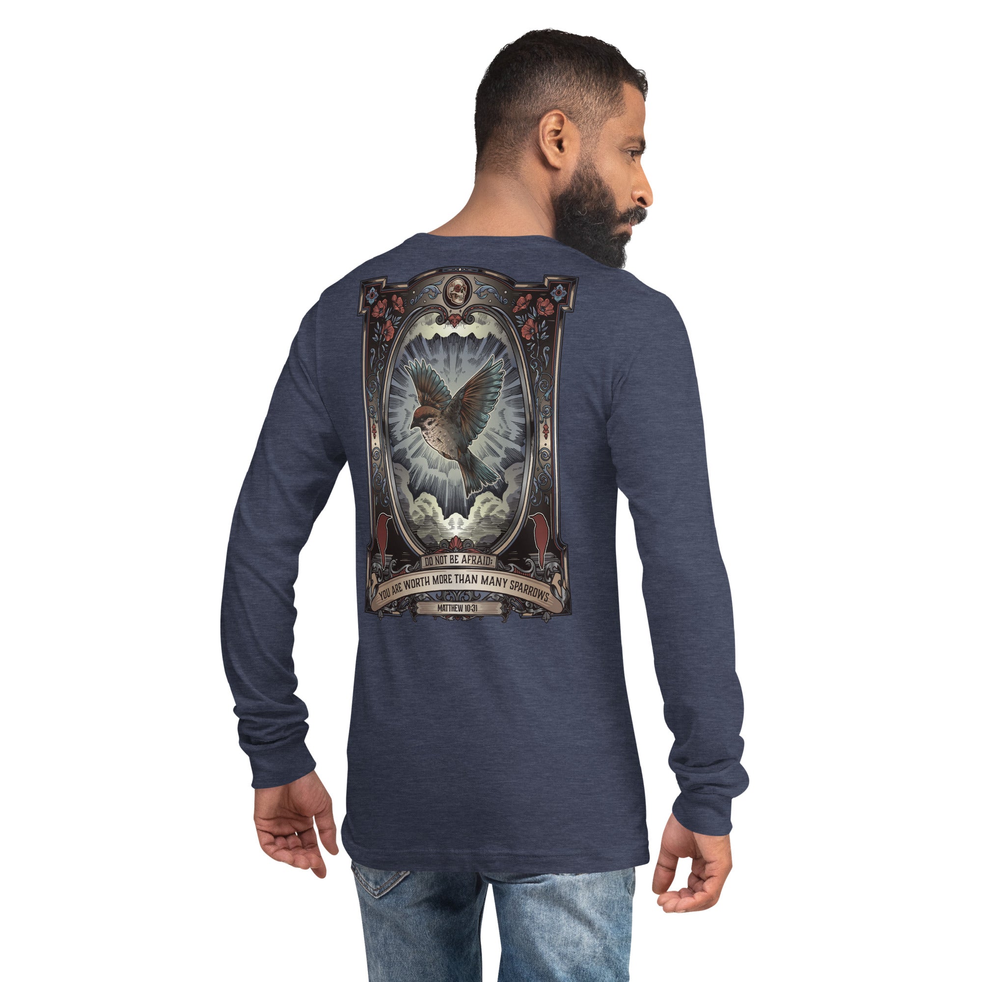 Worth More Than Many Sparrows Bible Verse - Vintage Long Sleeve Shirt