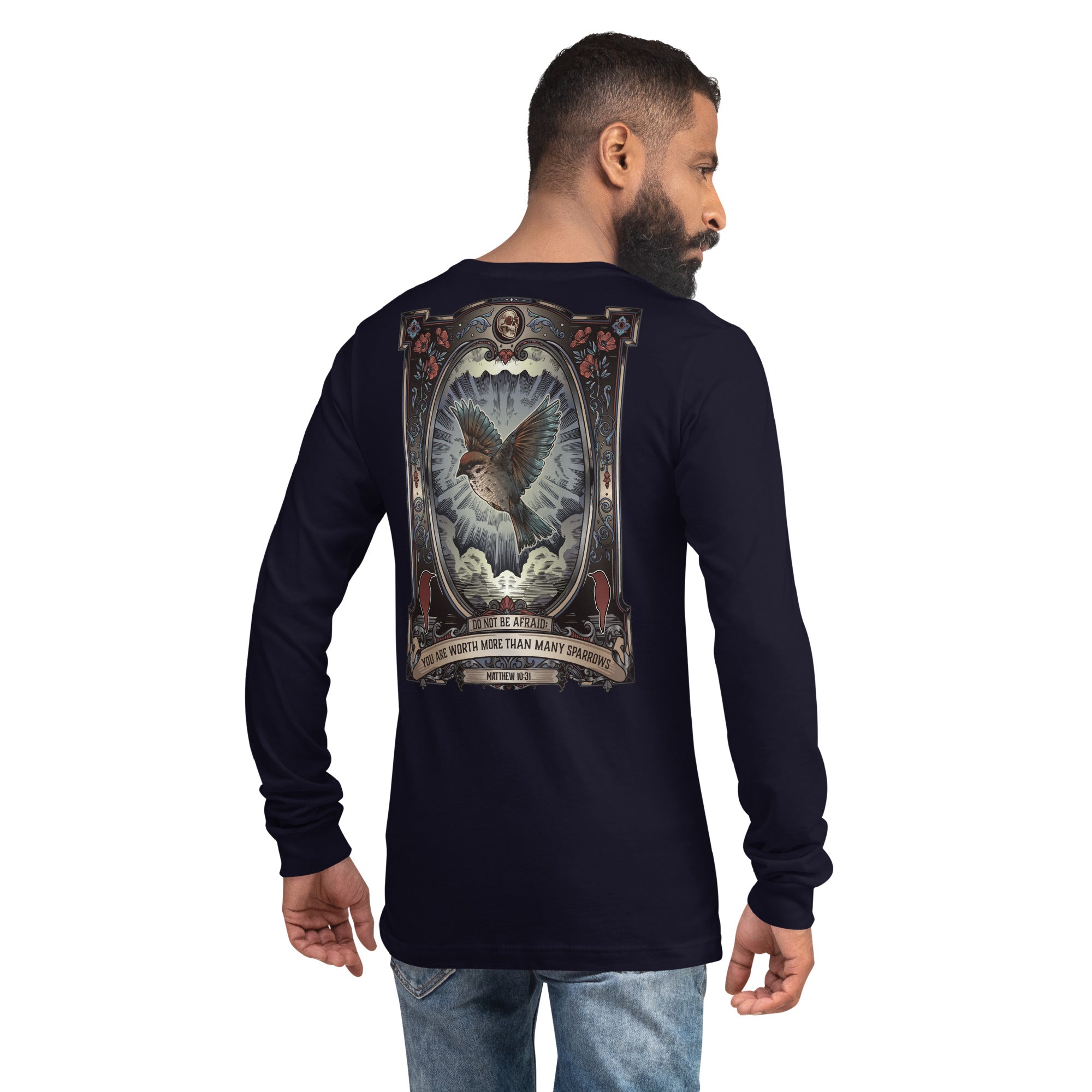 Worth More Than Many Sparrows Bible Verse - Vintage Long Sleeve Shirt