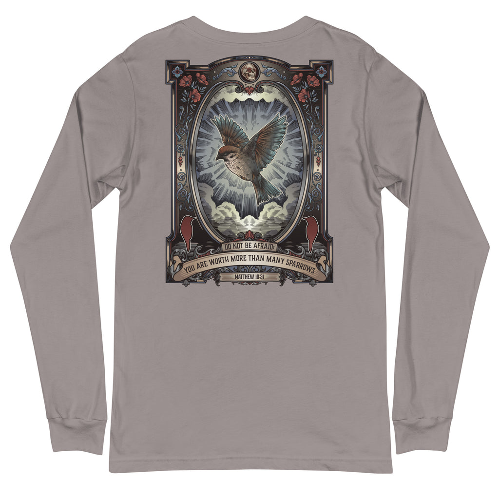 Worth More Than Many Sparrows Bible Verse - Vintage Shirt (Image on Back)