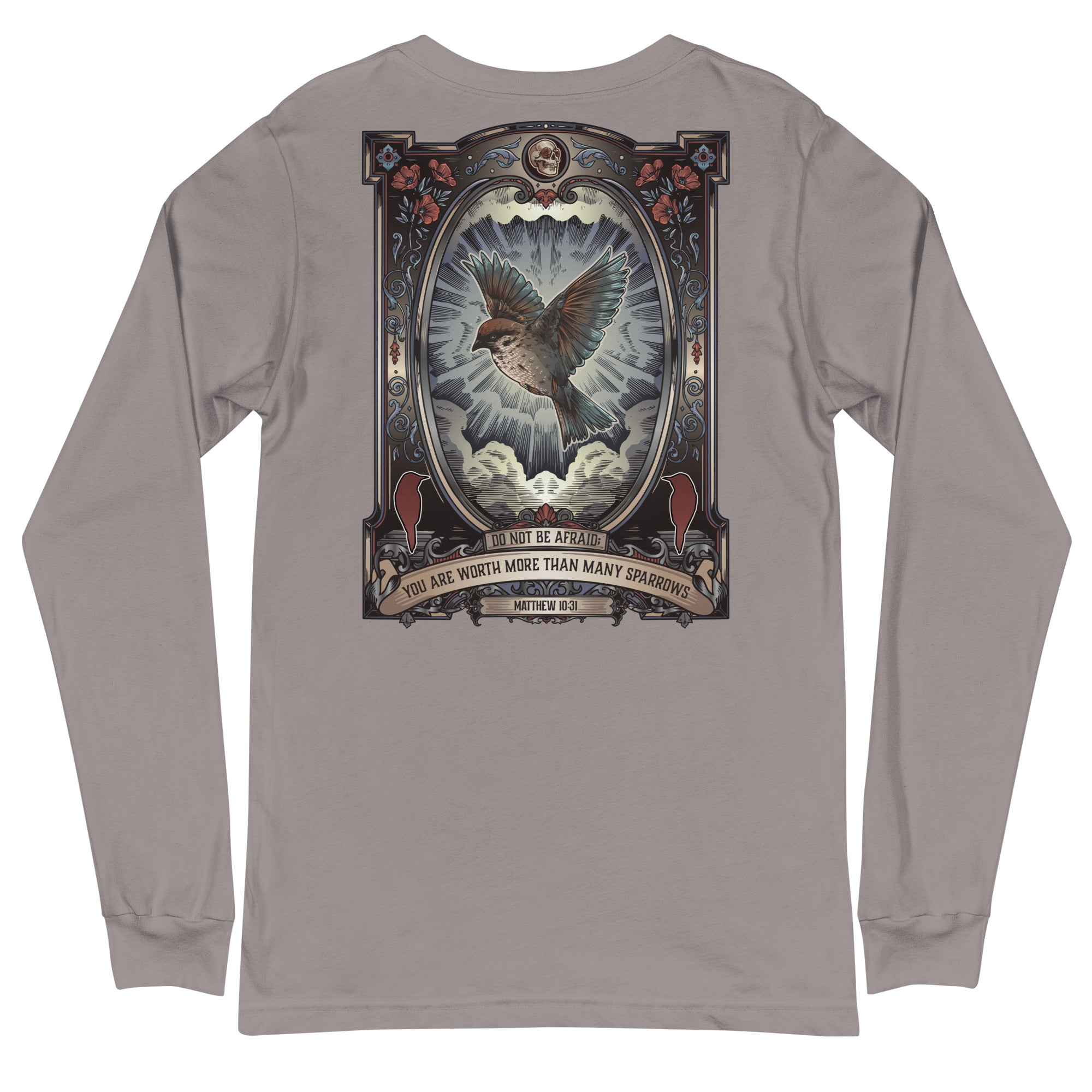 Worth More Than Many Sparrows Bible Verse - Vintage Shirt (Image on Back)