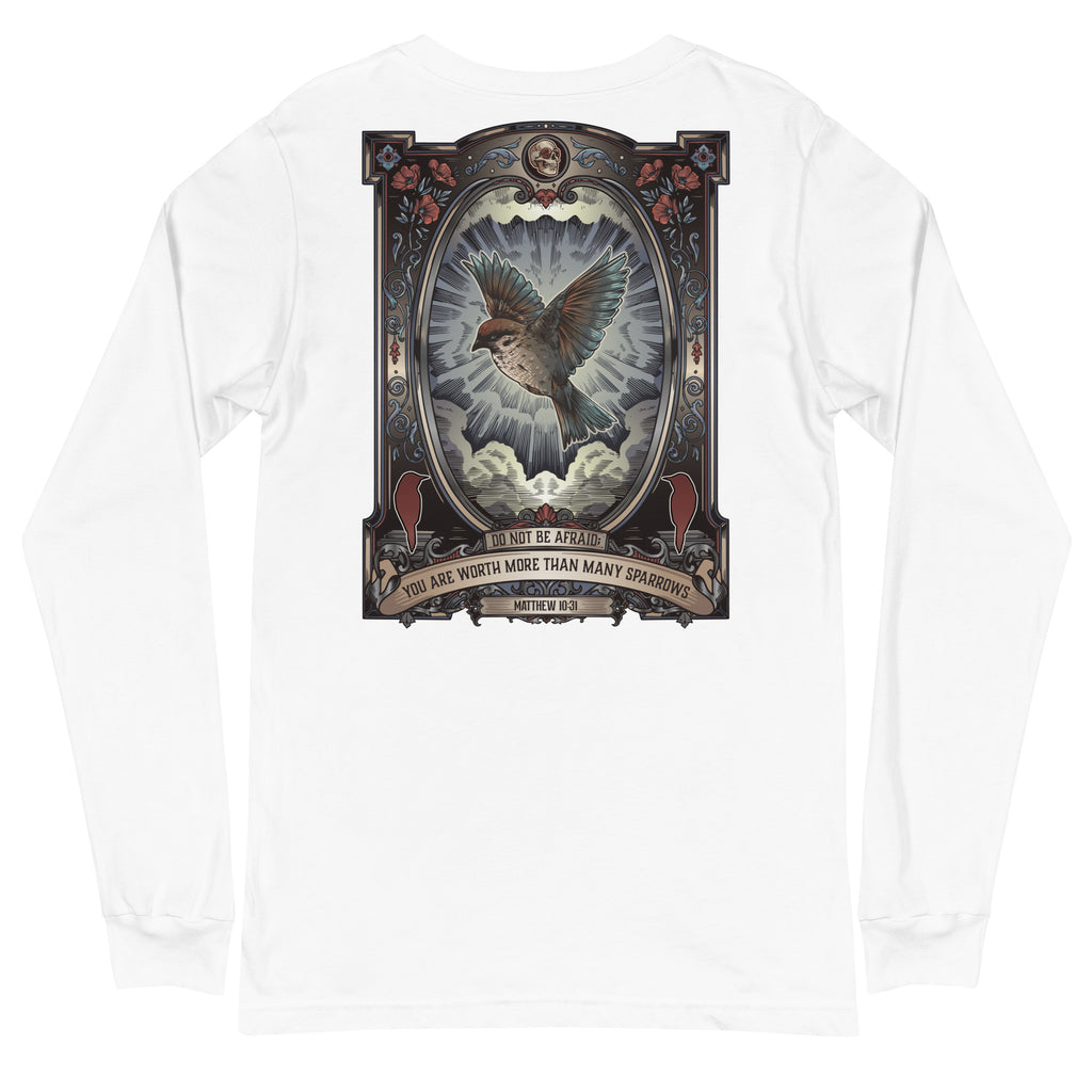 Worth More Than Many Sparrows Bible Verse - Vintage Shirt (Image on Back)
