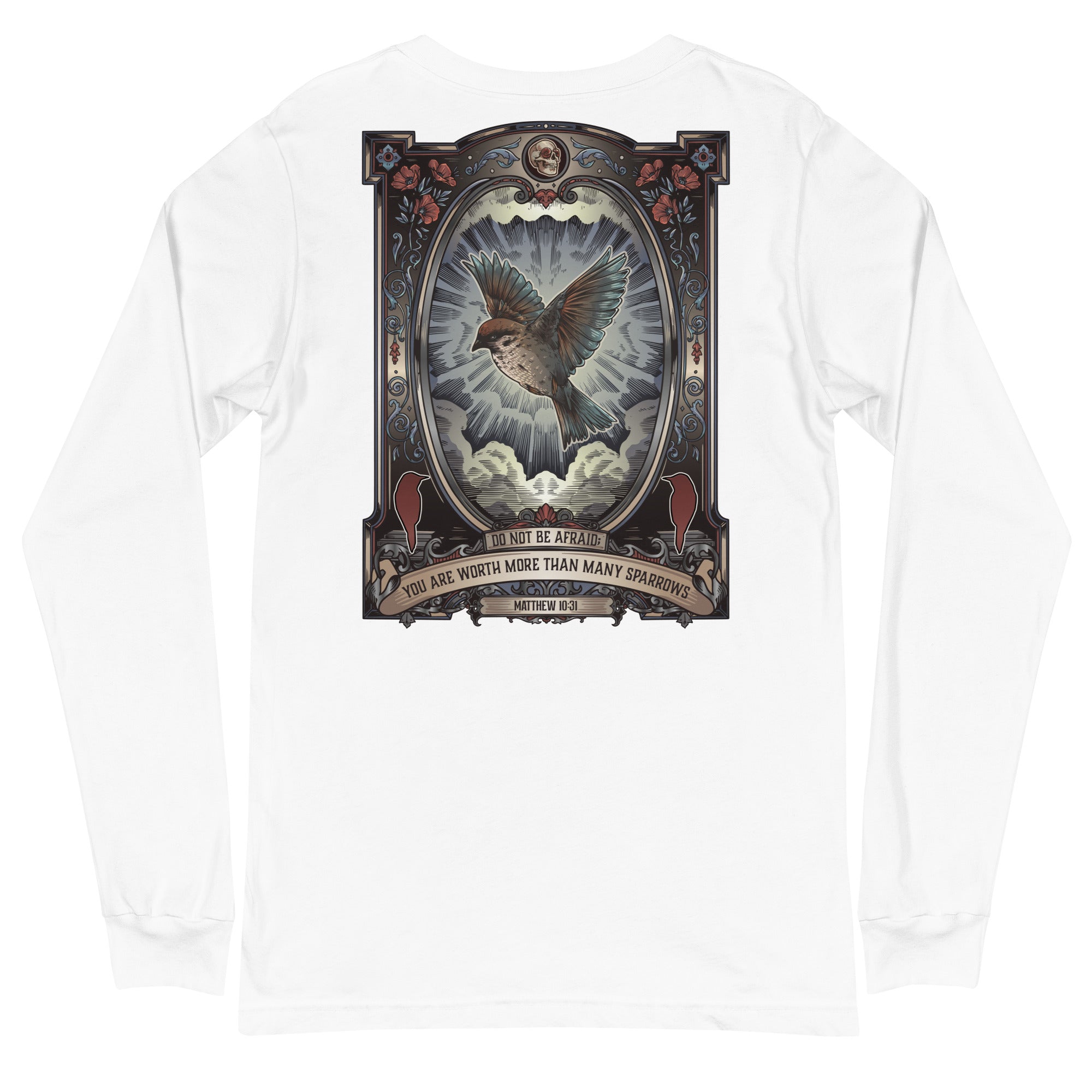 Worth More Than Many Sparrows Bible Verse - Vintage Shirt (Image on Back)