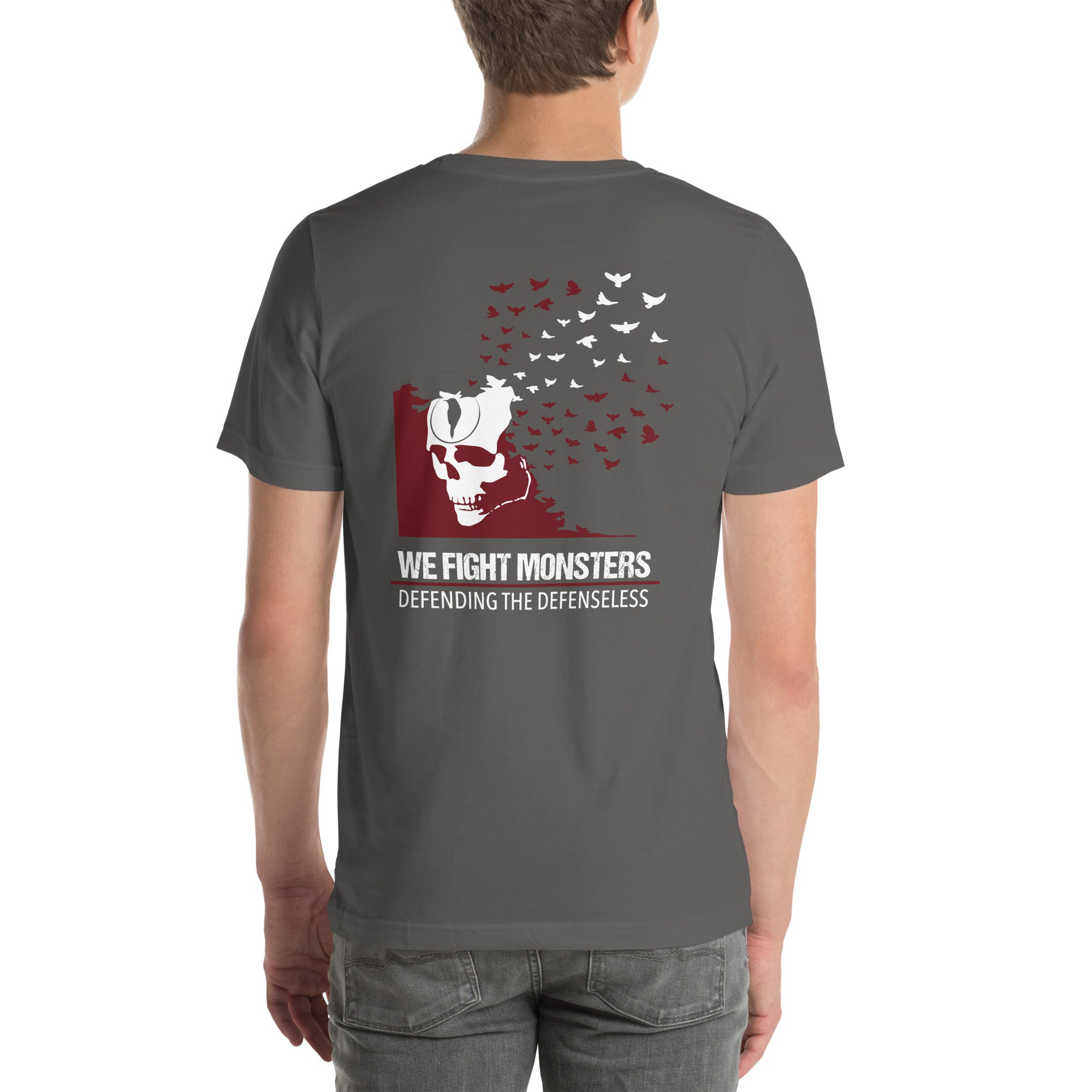 White Sparrow Banksy Inspired We Fight Monsters Op Tee