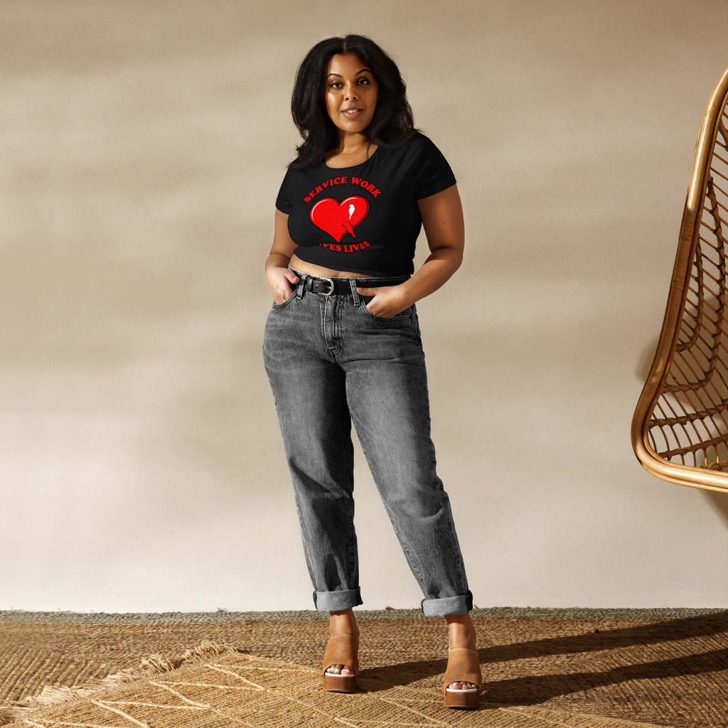 Service Work Saves Lives Women’s Crop Top Tee