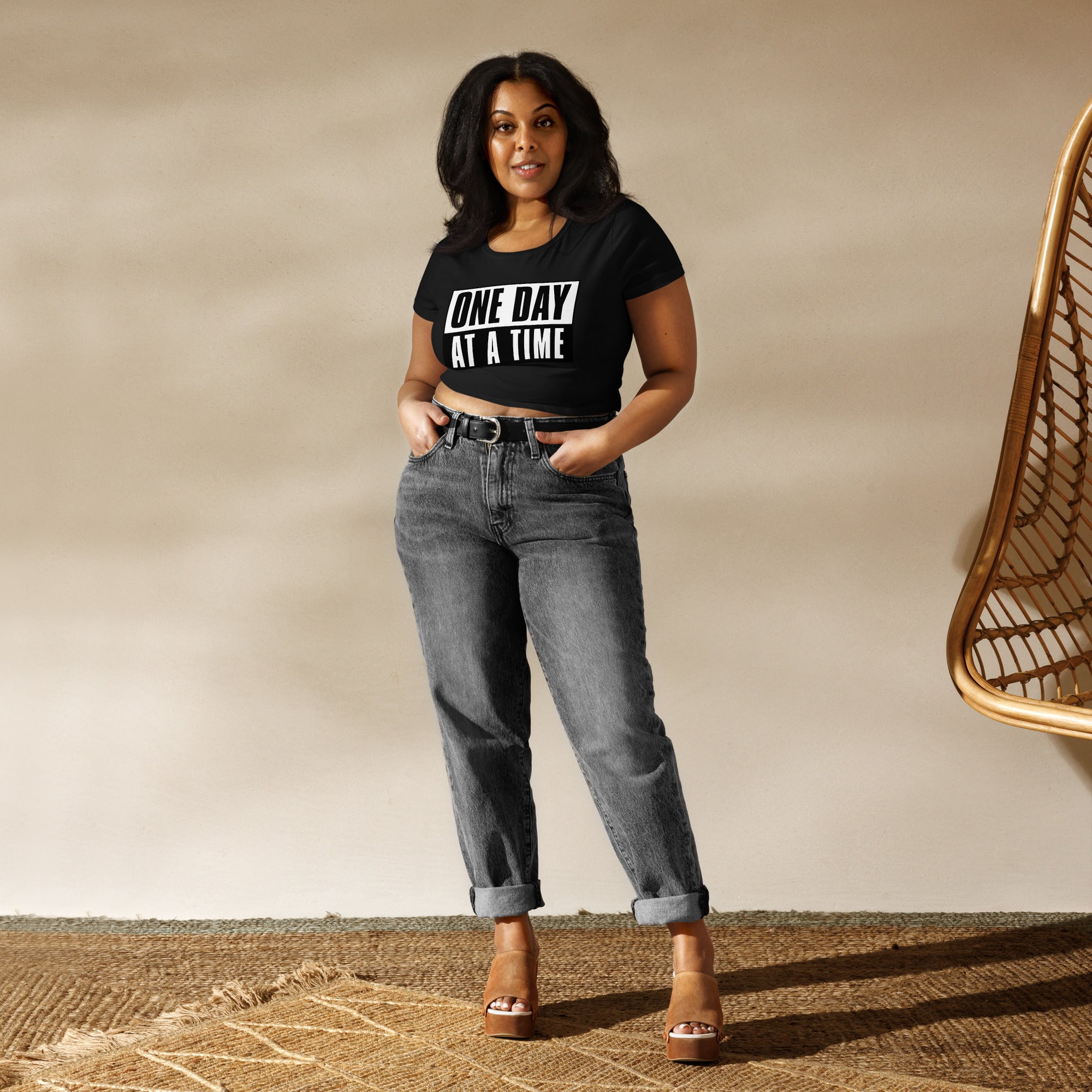 One Day at a Time Women’s Crop Tee