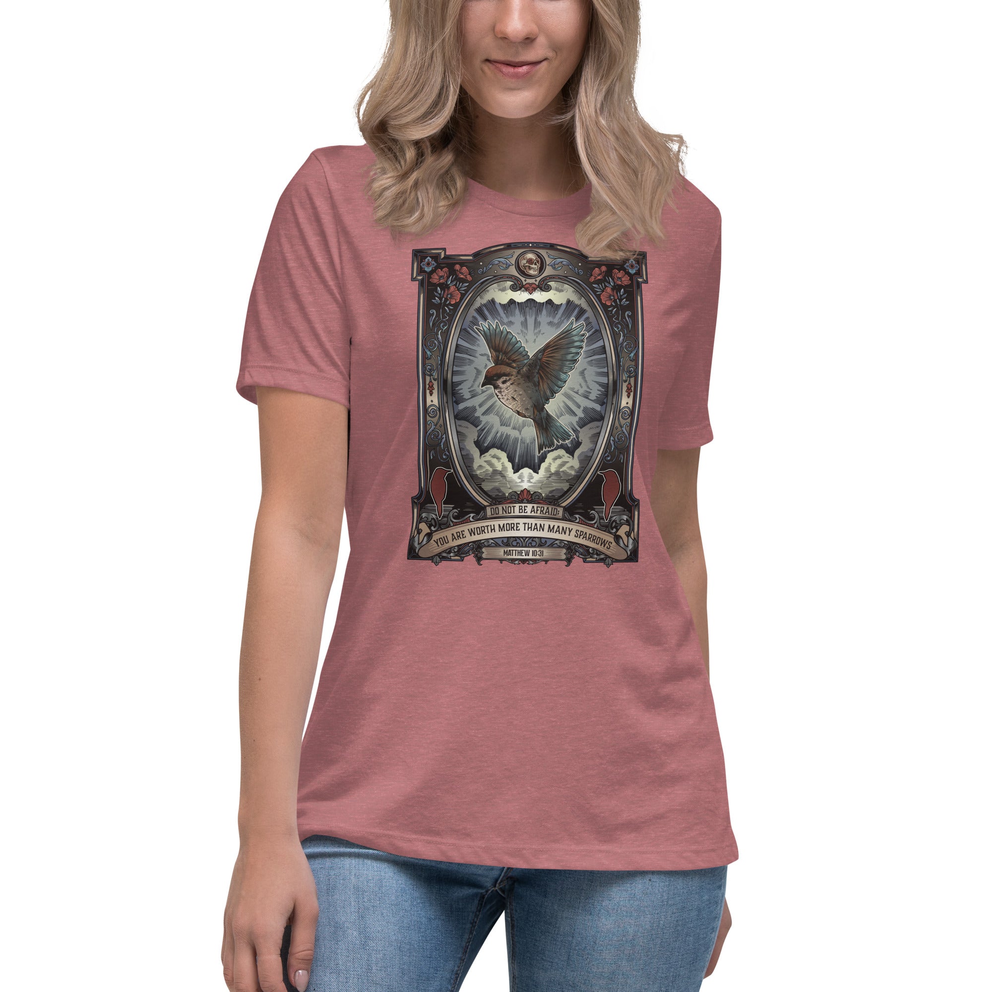 Worth More Than Many Sparrows Bible Verse - Vintage Women's T-Shirt