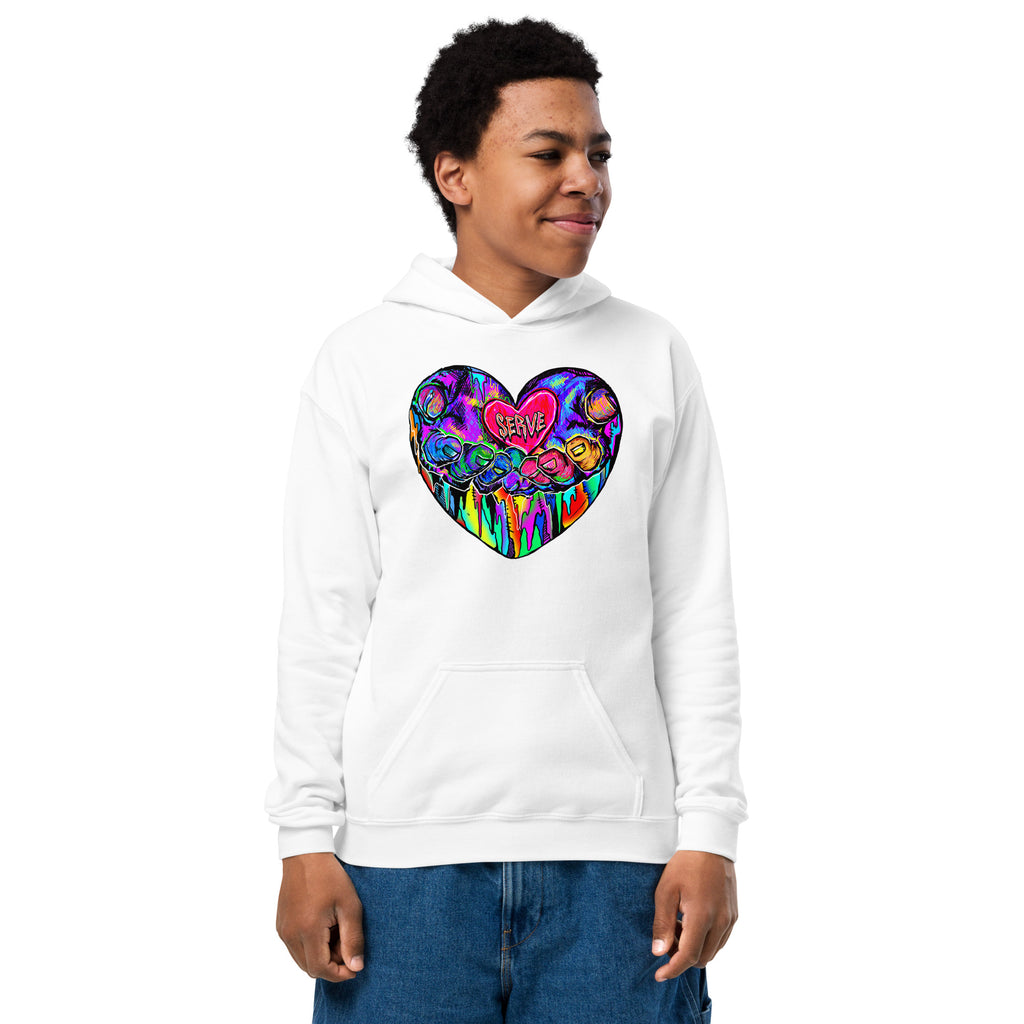 Graffiti Serve We Fight Monster Youth Heavy Blend Hoodie