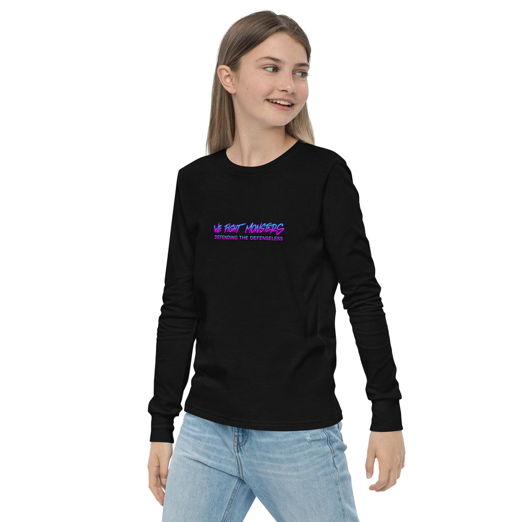 80s We Fight Monsters Youth Long Sleeve Tee