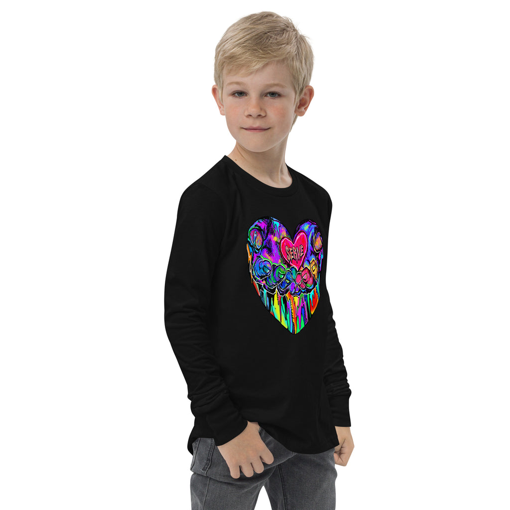 Graffiti Serve We Fight Monsters Youth Long Sleeve Tee
