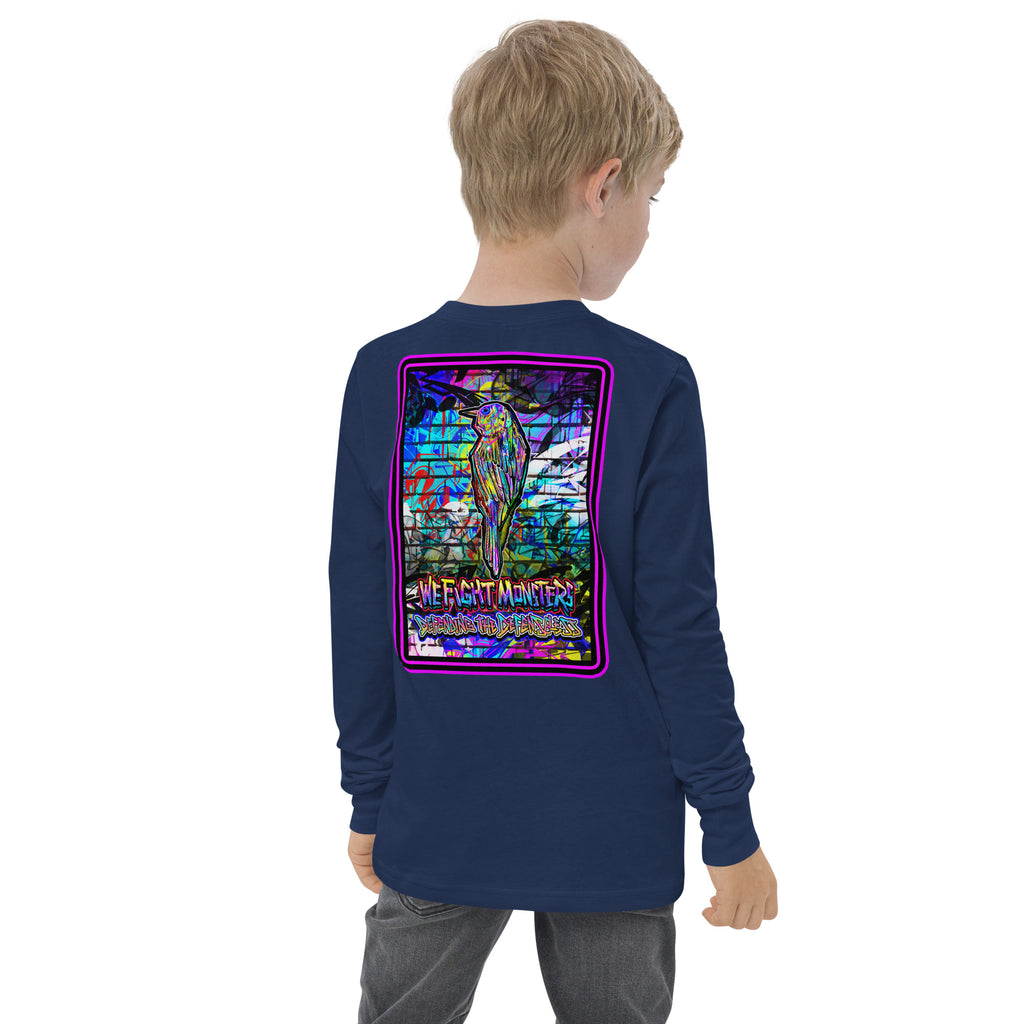 Graffiti Serve We Fight Monsters Youth Long Sleeve Tee