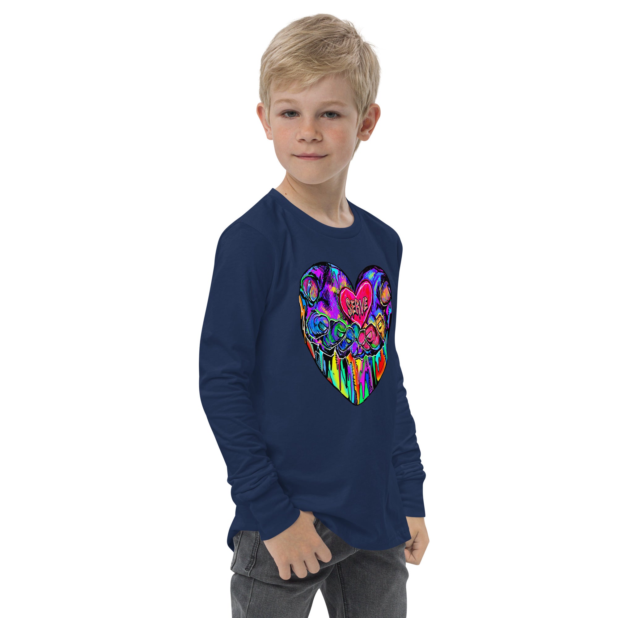 Graffiti Serve We Fight Monsters Youth Long Sleeve Tee